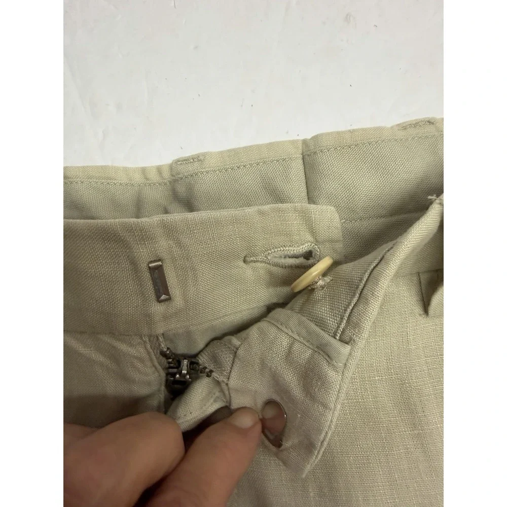 Banana Republic Men's Beige 100 %Linen Gavin Fit Chino Dress Pants 33x32